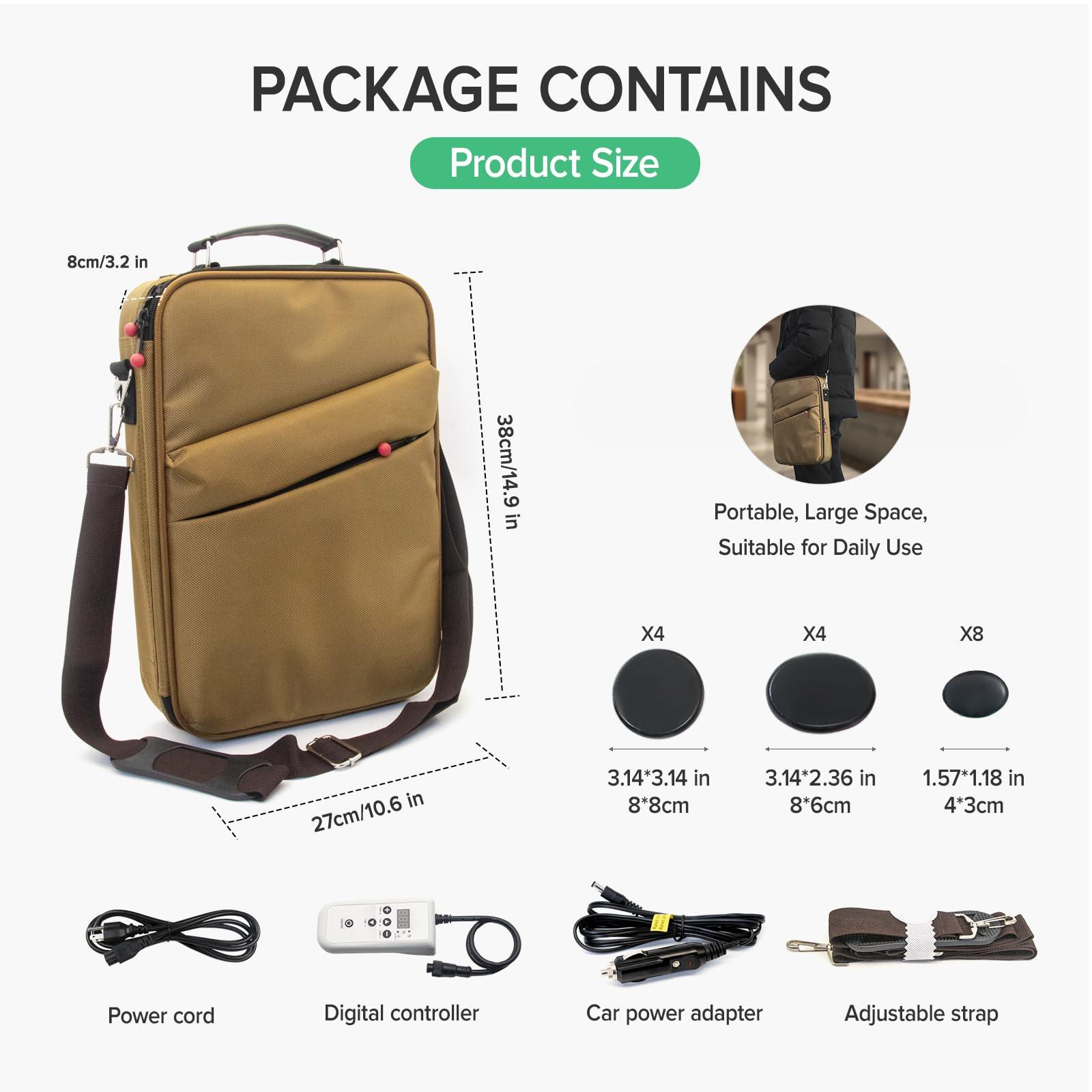 Goodtar Goodtar Portable Hot Stones Warmer Set Spa Salon Massage Digital Electric Heater Kit with 16 Basalt Stones