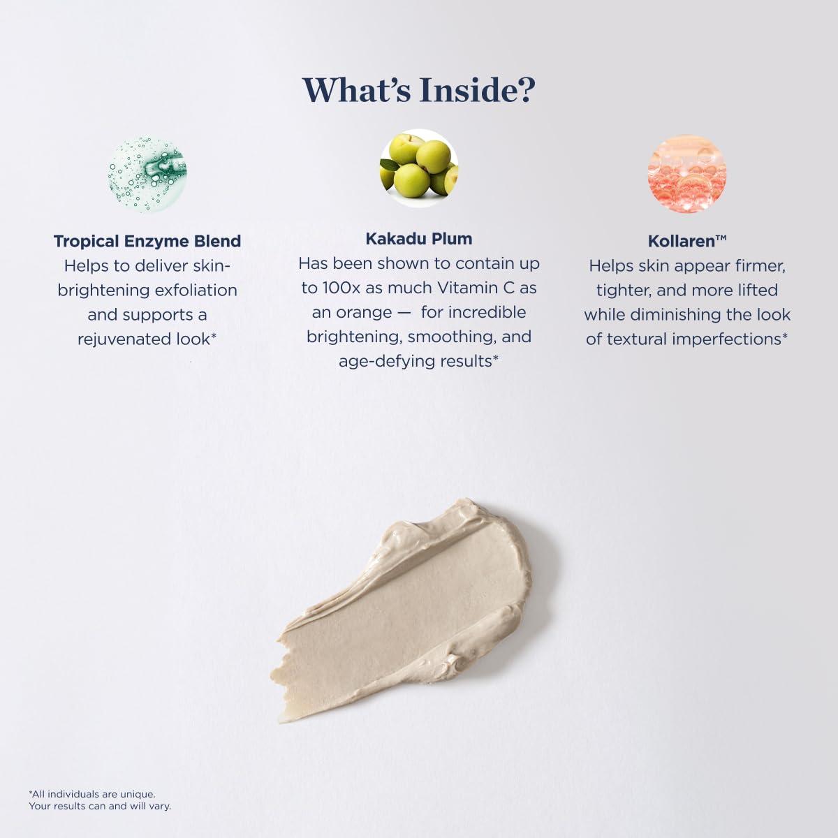 Beverly Hills MD Beverly Hills MD Firm + Balance Mineral Mask for Aging Skin- Exfoliating Clay Mask for Evening Complexion- Lift, Firm, Tighten Skin w/Pineapple & Papaya Enzymes, Tripeptides, Kakadu Plum