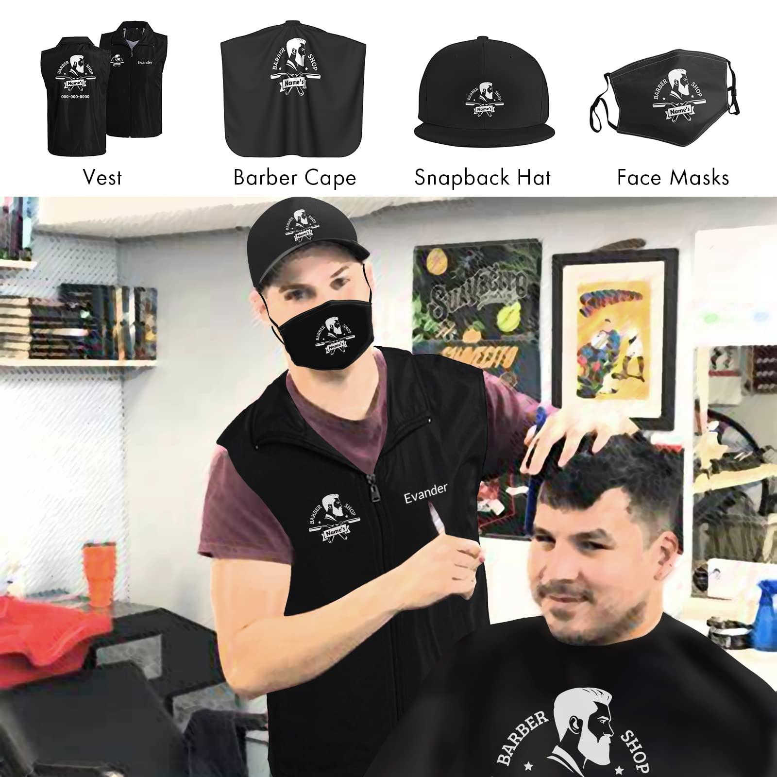 NICTIMEID Custom Barber Vest Unisex Workwear Personalized Barber Shop Hair Salon Logo Name, Barbershop Accessories