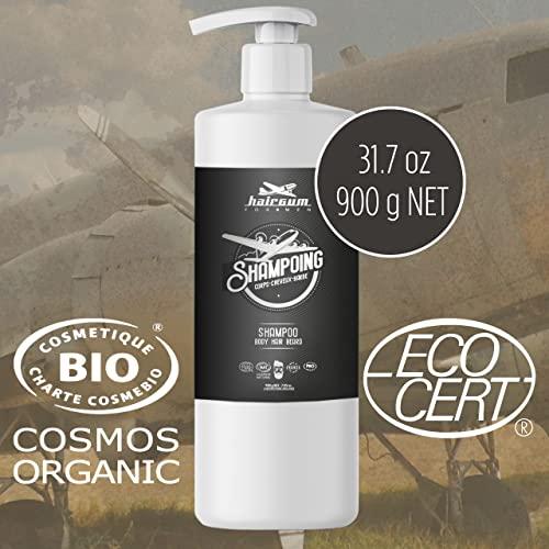 Hairgum Hairgum Mens Hair & Beard Shampoo - All In One Hair Shampoo For Men - Beard and Mustache Hair Moisturizing Mens Shampoo - Cleansing Hair and Beard Shampoo with Shea Oil (31 oz)