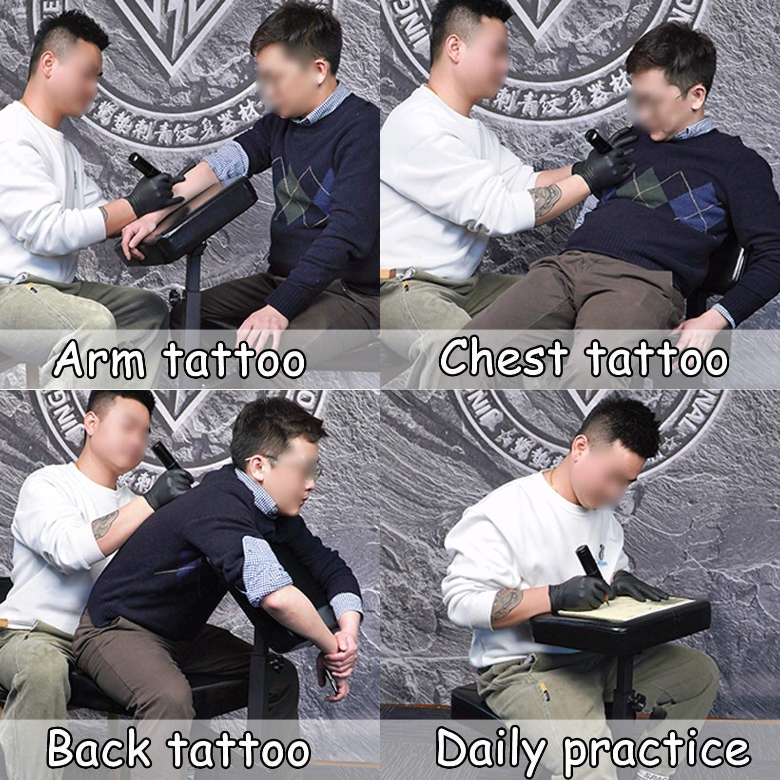 DKPLOE DKPLOE Tattoo Chairs,Chairs with Multiple usesTattoo Arm Rests,Esthetician chairwith Adjustable Panel Height Angles for Studio Tattooing and Artist(Black-with Wheels)