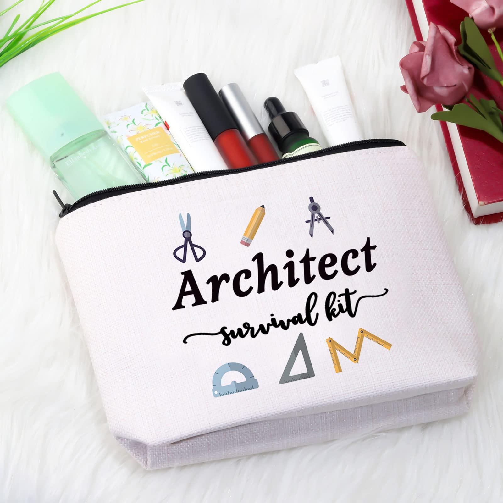 GJTIM GJTIM Architecture Gifts Architecture Student Gift Architect Survival Kit Zipper Pouch Funny Makeup Bag for Architects (Survival Kit Architect bag)