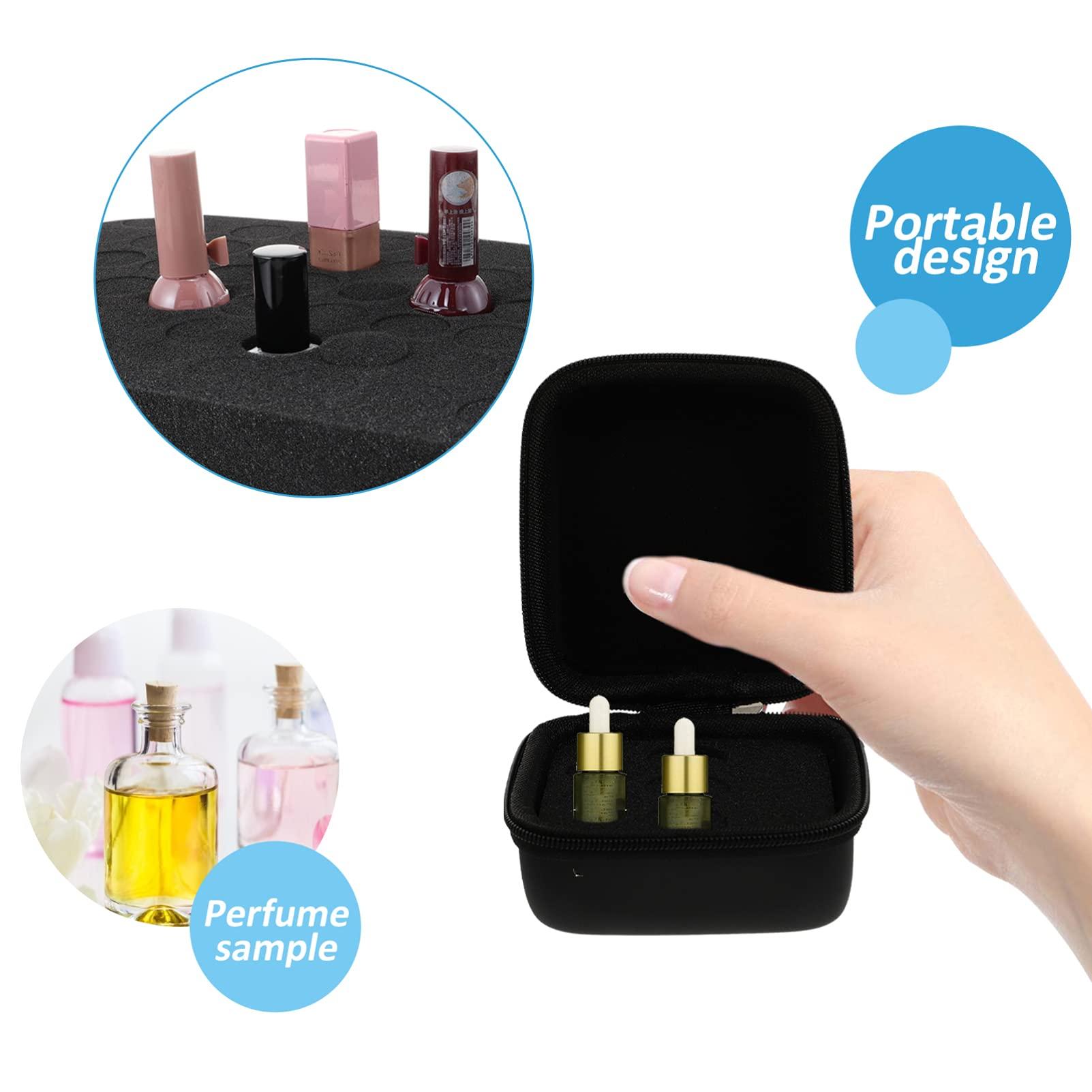 DOITOOL DOITOOL 6 Pcs Essential Oil Storage Box Peppermint Polish Essential Oil Bottle Holders Essential Oil Holder Essential Oil Storage Organizer Practical Essential Oil Bottle Bags Air Black Pu