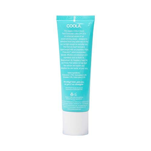 Coola COOLA Organic Face Sunscreen SPF 50 Sunblock Lotion, Dermatologist Tested Skin Care for Daily Protection, Vegan and Gluten Free, White Tea, 1.7 Fl Oz