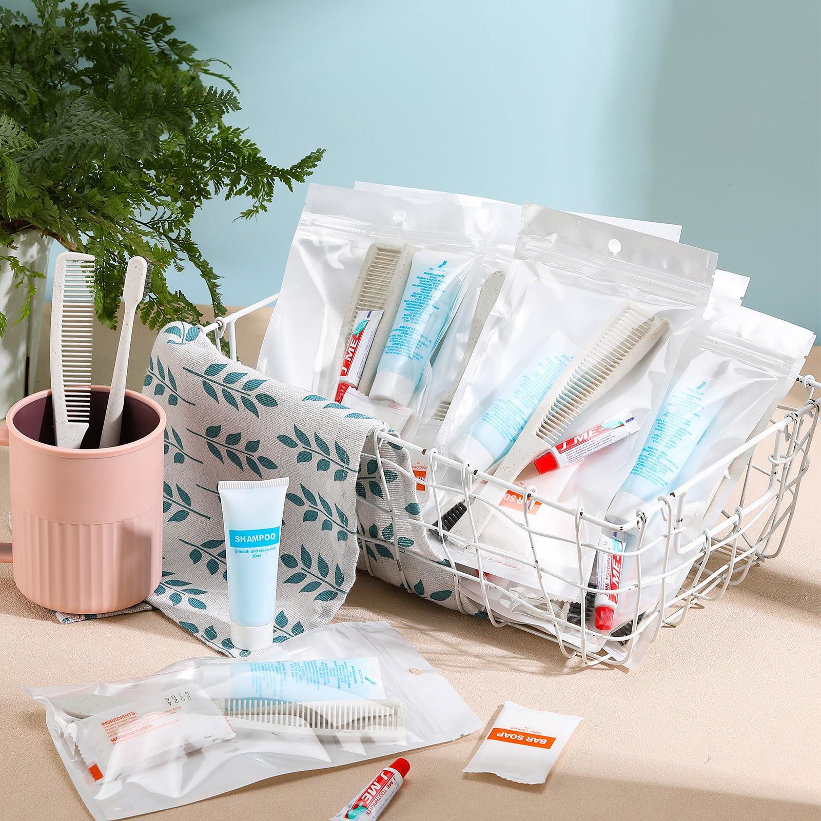 Dansib Dansib 48 Sets Basic Toiletry Kits Homeless Care Package Supplies Personal Hygiene Kits Bulk Include Disposable Toothbrush Toothpaste 30 Ml Shampoo Comb Bath Soap for Women Men Travel Charity Hotel