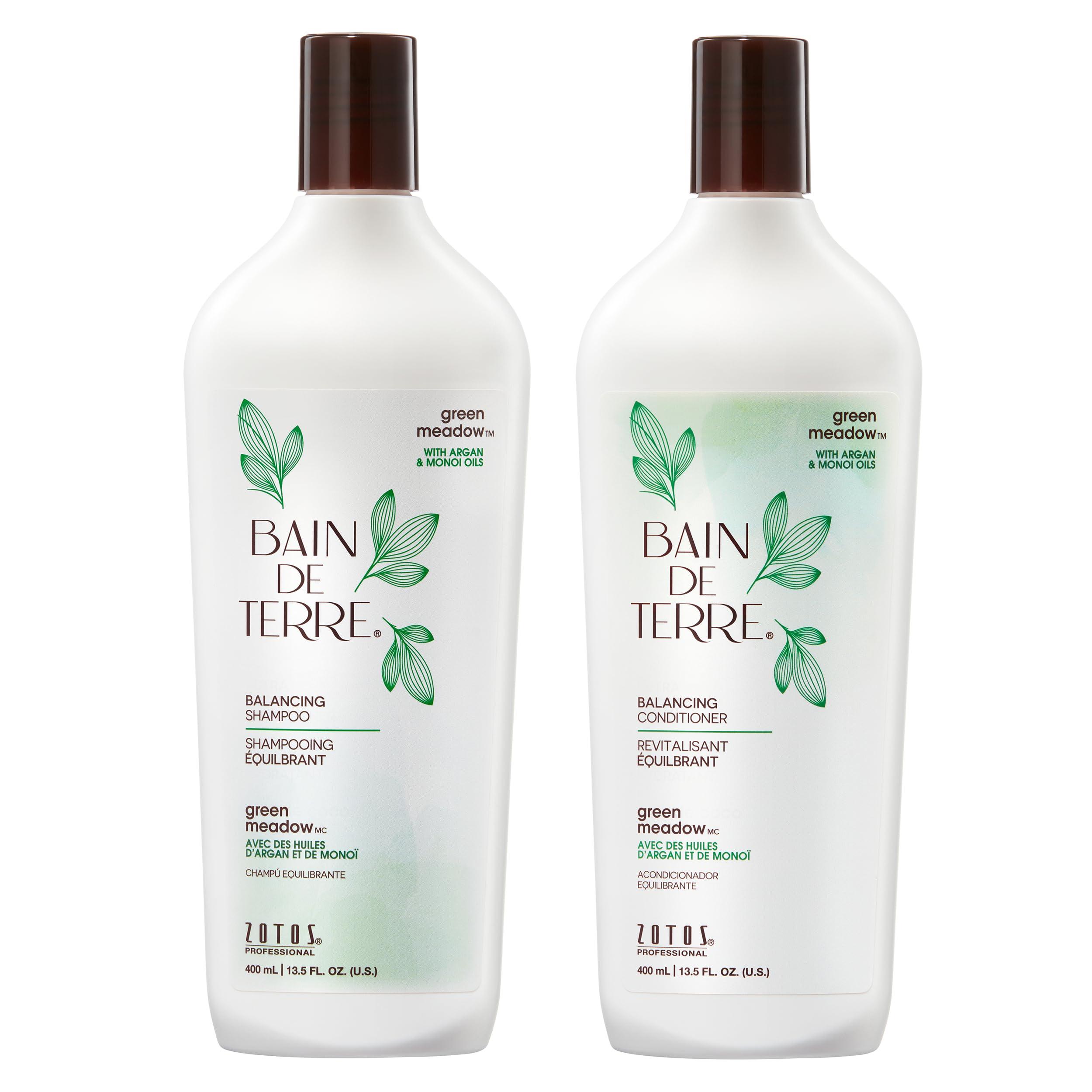 Bain de Terre Bain de Terre Balancing Shampoo & Conditioner Set | Green Meadow | Normal to Oily Hair | Paraben Free | 13.5 Fl Oz
