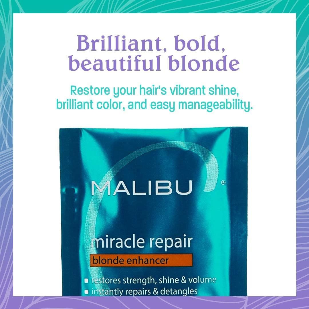 Malibu C Malibu C Miracle Repair Hair Reconstructor, Blonde Enhancer (1 Packet) - Nourishing Hair Repair Treatment for Damaged Blonde Strands - Relieves Hair Discoloration