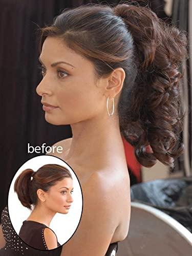 easiHair Crush Ponytail Color 613/102 White SwirlEasihair Hairpieces 7.5-10" Length Reversible Claw Clip Attachment Synthetic Curly Layered Pony Clip On Bundle MaxWigs Hairloss Booklet