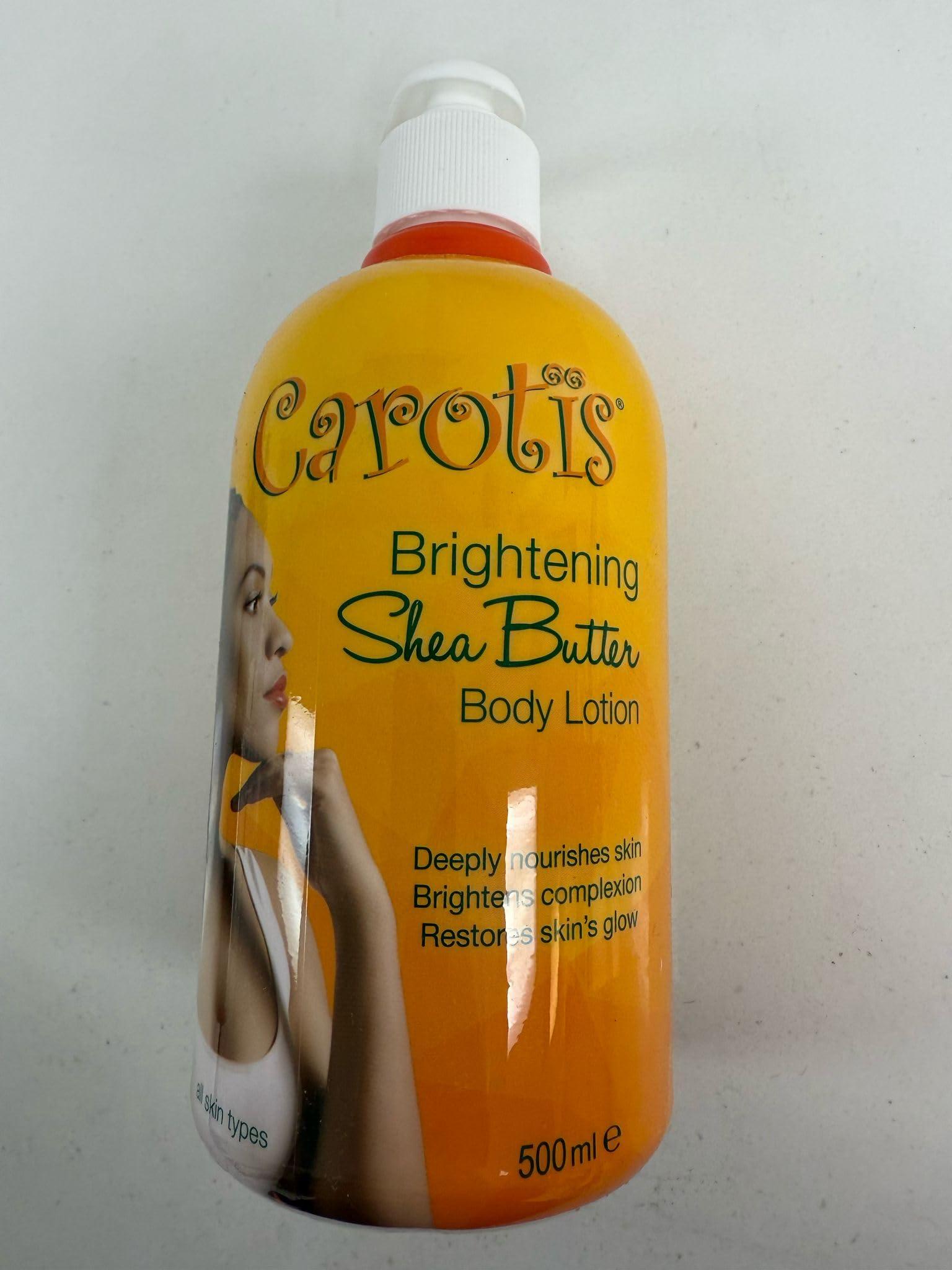 CAROTÏS CAROTS, Skin Brightening Body Lotion 17.6 fl oz / 500ml Helps to Remove Dark Spots, with Shea Butter, Arbutin Complex and Vitamin A
