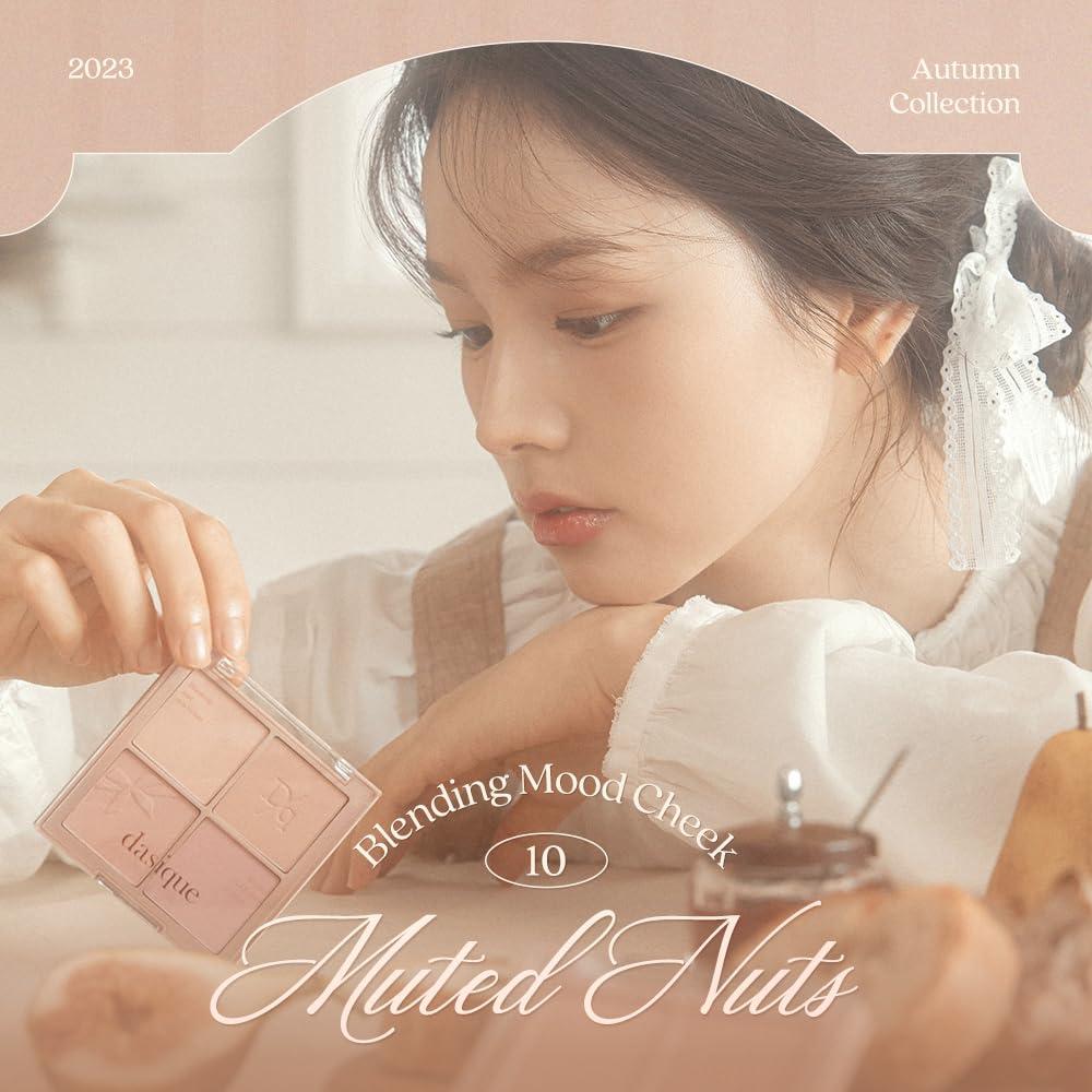 dasique Dasique Blending Mood Cheek #10 Muted Nuts | 4 Blendable Shades in Lighteight Smooth Powder | Vegan | Korean Makeup | Blush