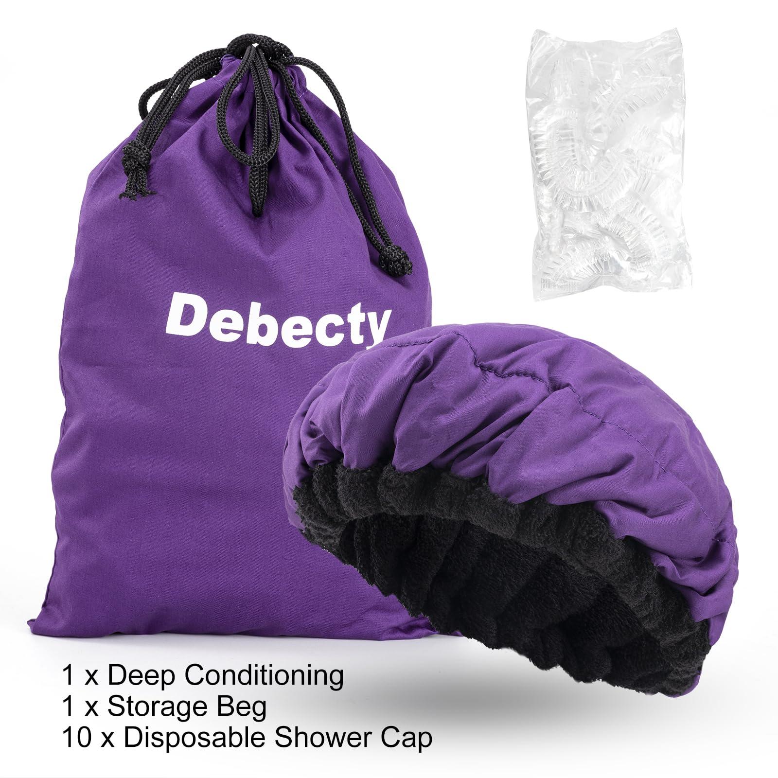 Debecty Deep Conditioning Microwavable Heat Cap for Steaming Hair Styling and Treatment, Haircare Therapy (Purple)