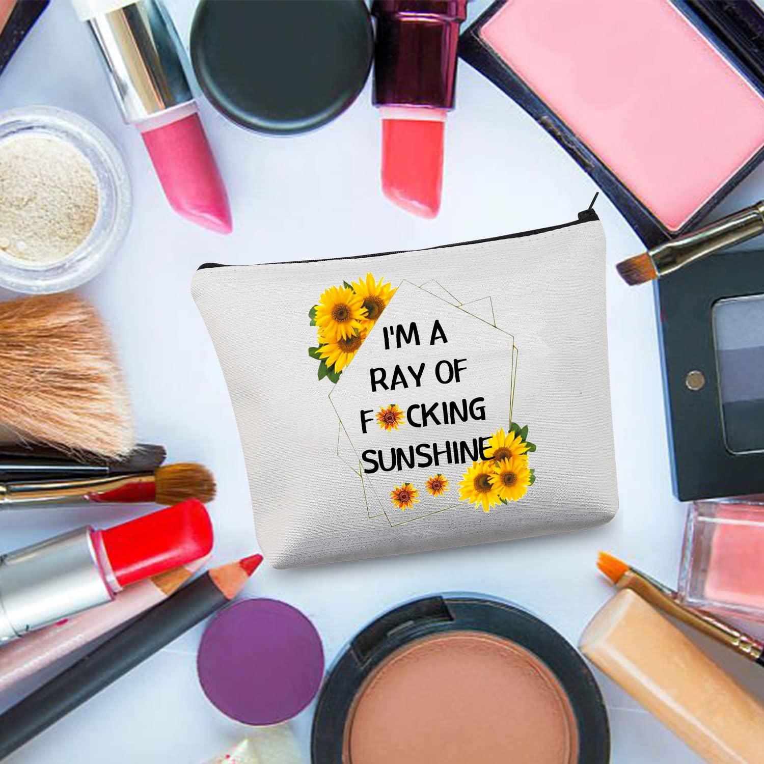 BDPWSS BDPWSS Funny Quote Makeup Bag I'm a Ray Of Sunshine Sarcastic Sunshine Travel Pouch For Friend Coworker Boss Gift (Ray of sunshine)