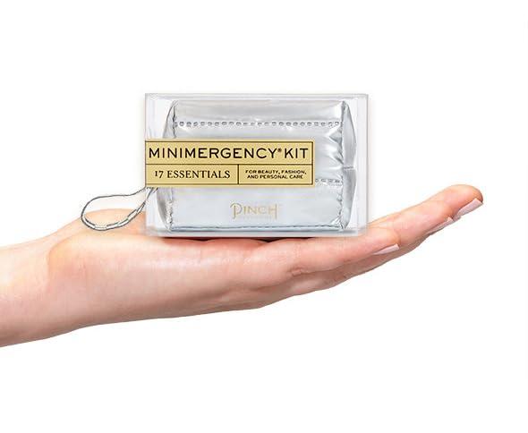 Pinch Provisions Pinch Provisions Silver Puffer Minimergency Kit, Includes 17 Travel-Sized Cosmetic Essentials, Convenient for Purses, Emergency Beauty Accessories, Gifts for Holidays & Birthdays