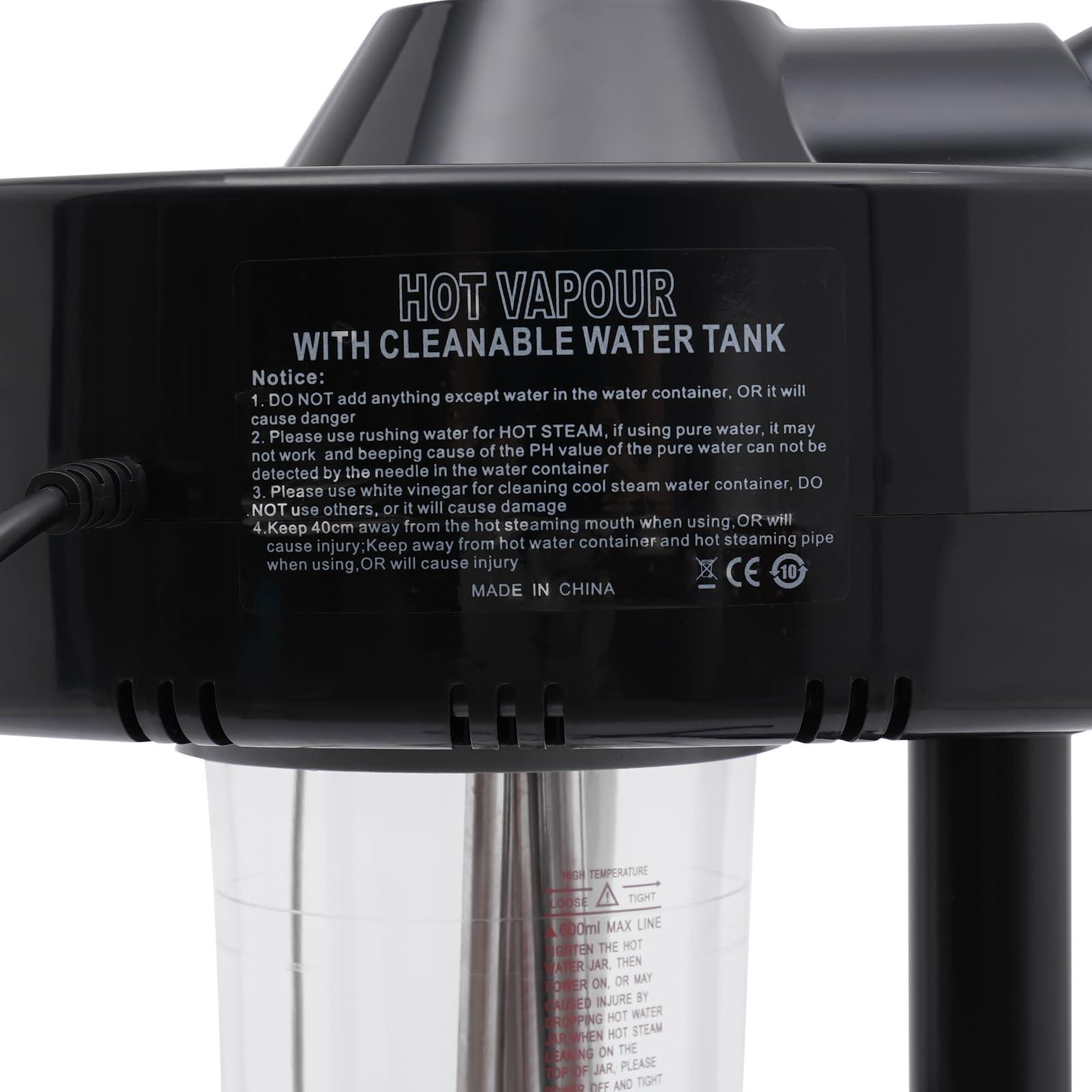 mignonnememe Professional Facial Steamer Ozone Single-Tube Beauty Sprayer w/Rotatable Nozzle Esthetician Steamer for Salon Beauty and Spa Shop Black