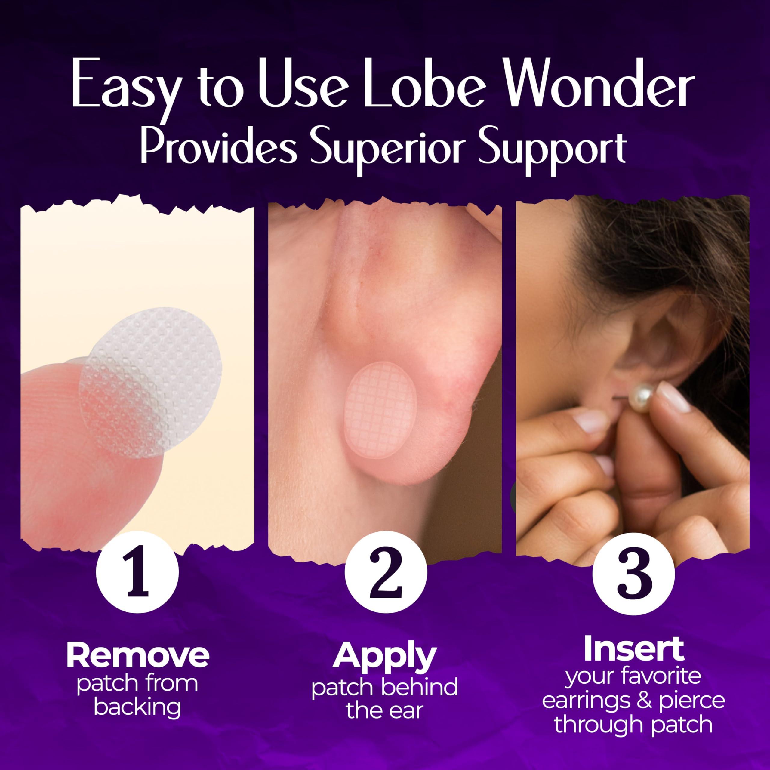 Lobe Wonder Lobe Wonder - The ORIGINAL Ear Lobe Support Patch for Pierced Ears - Eliminates the Look of Torn or Stretched Piercings - Protects Healthy Ear Lobes from Tearing - 420 Patches - Clear & Latex-Free