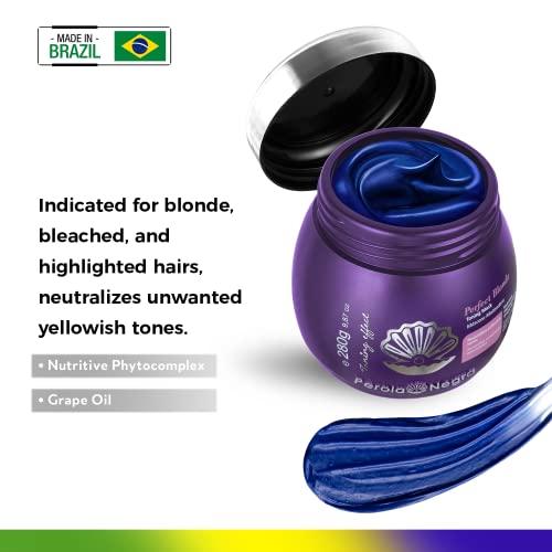 PROLA NEGRA PROLA NEGRA Perfect Blonde Toning Mask - Neutralizes Yellowish Tones - For Color Treated hair - For blonde, bleached, and highlighted hairs. 9,87 oz