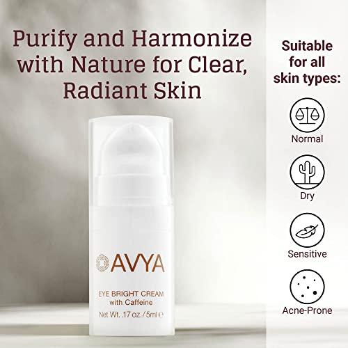 Avya Skincare AVYA Eye Bright Cream (0.17oz / 5ml) - Advanced Ayurvedic Skincare/Caffeine Reduces Dark Circles and Puffiness/Tightens and Reduces Fine Lines Around Eyes