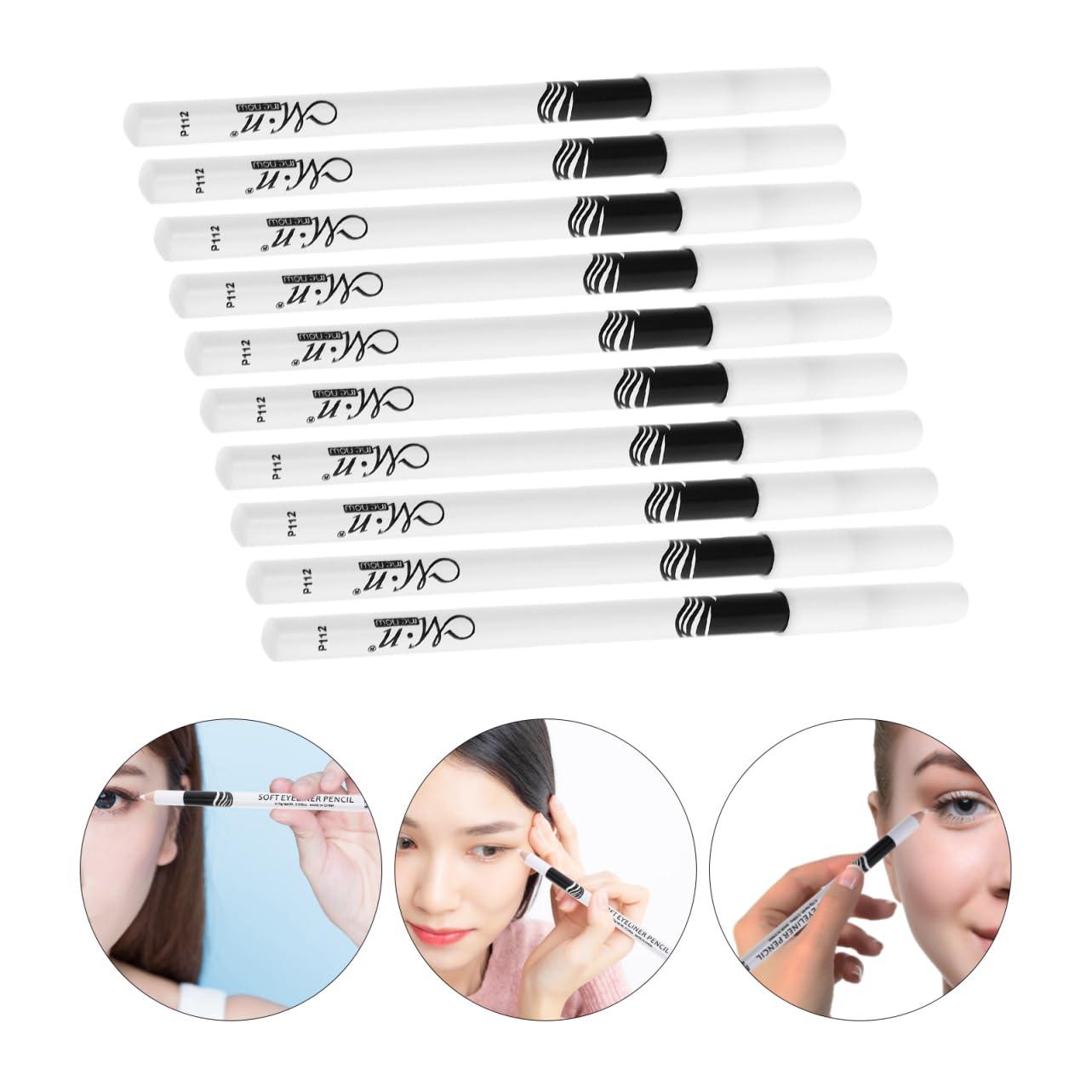 MAGICLULU MAGICLULU 20pcs White Eyeshadow Eyeliner Highlighter Eye Liner Pen White Lying Silkworm Pencil Professional Make up Pencil for Woman Makeup