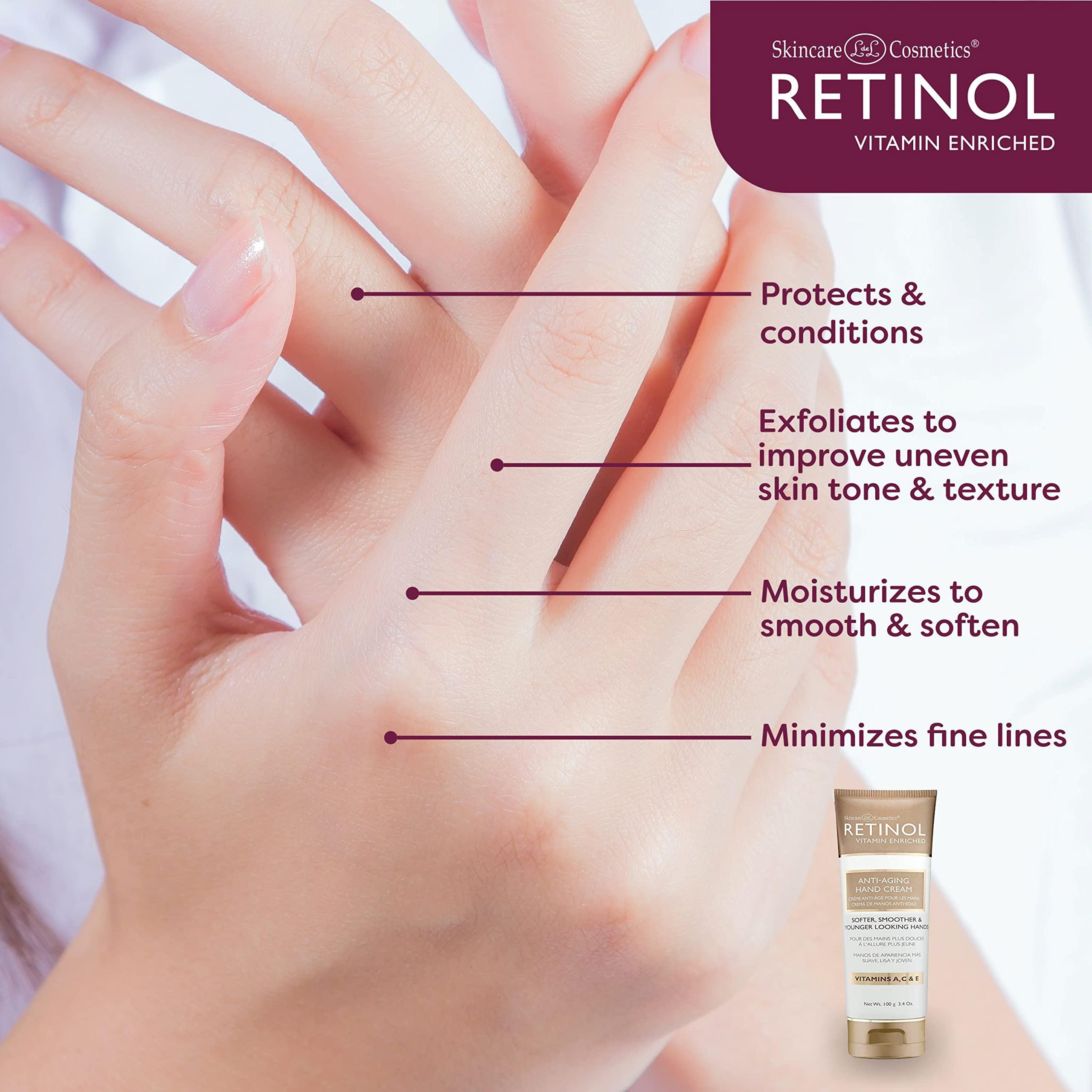 Retinol Retinol Anti-Aging Hand Cream The Original Brand For Younger Looking Hands Rich, Velvety Hand Cream Conditions & Protects Skin, Nails & Cuticles Vitamin A Minimizes Ages Effect on Skin