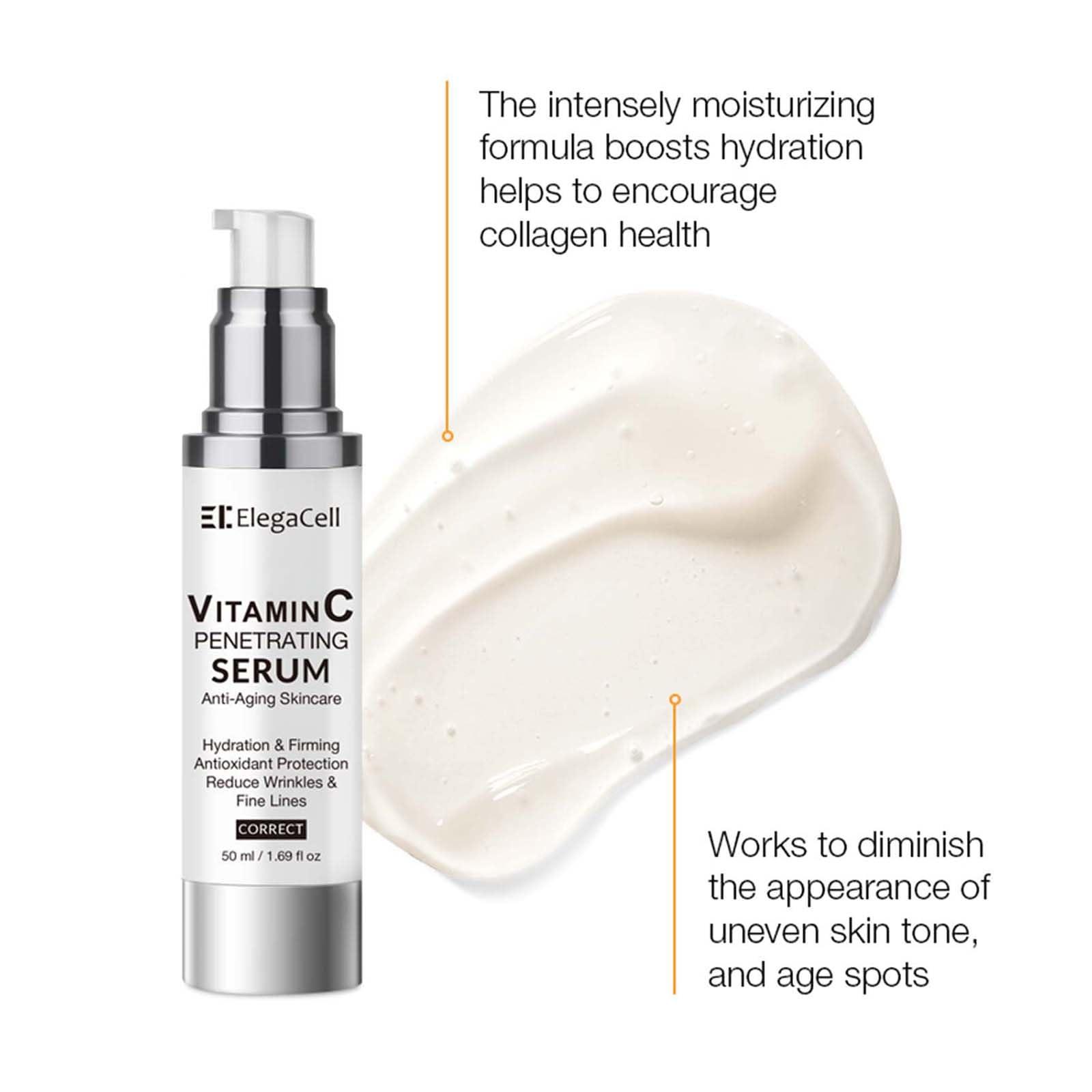 Elegacell ElegaCell Super Vitamin C Serum for Women Over 70 - Advanced Anti-Aging Vitamin C Face Serum,Super Vitamin C Penetrating Serum for Mature Skin, All-in-One Formula 1.69 fl oz