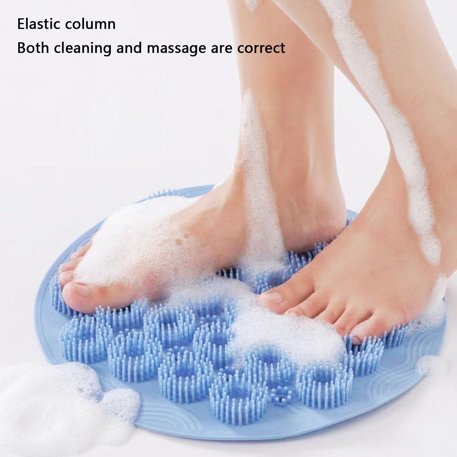 Generic Shower Foot & Back Scrubber, Massage Pad, 2024 New Wall Mounted Back Scrubber, Silicone Bath Massage Cushion Brush with Suction Cups, Bathroom Wash Foot Mat Exfoliating Dead Skin Foot Brush (Red)