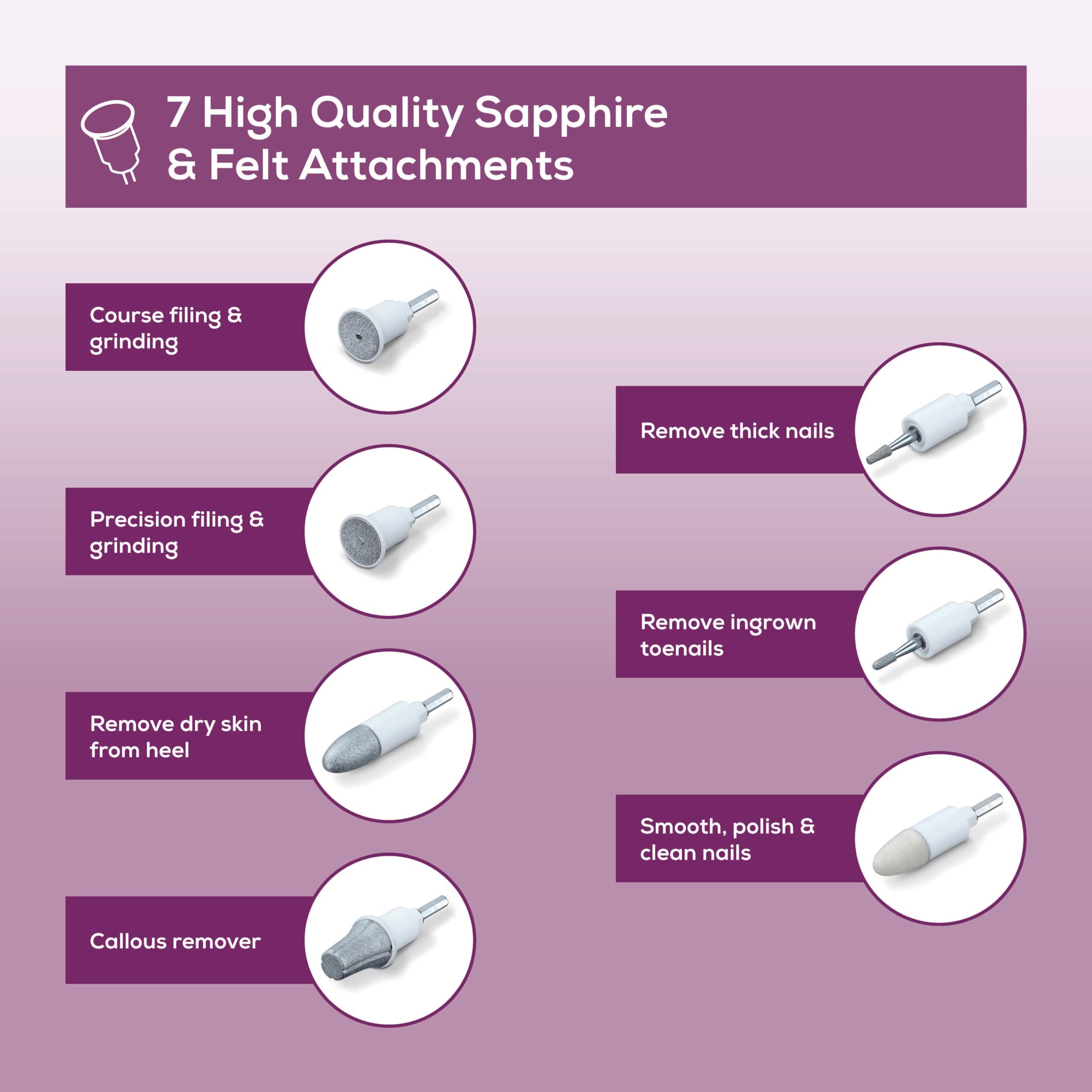 Beurer Beurer MP32 Electric Nail Drill with 7 Attachments, Manicure/Pedicure Set with 2-Speed Levels & Dual Rotation for Salon-Quality Nail Care at Home, Including Storage Case