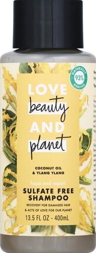 Love Beauty And Planet Love Beauty and Planet Shampoo with Vitamin B3 Coconut Oil & Ylang Ylang for Intensive Repair for Damaged Hair Sulfate, Silicone, & Paraben Free. Cruelty-Free. 13.5 oz
