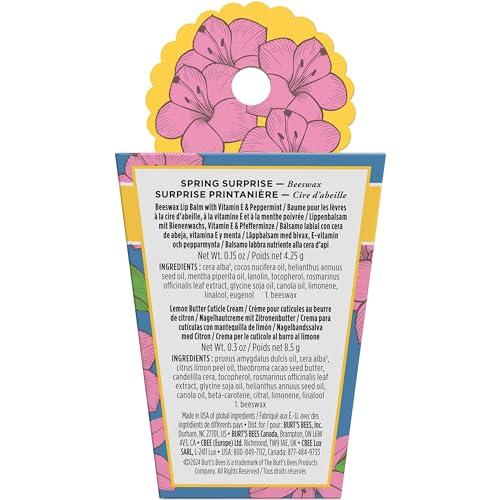 Burt's Bees Burt's Bees Gifts Ideas - Spring Surprise Set, Original Beeswax Lip Balm and Lemon Butter Cuticle Cream, Natural Origin Lip Moisturizer With Responsibly Sourced Beeswax, 2 Count