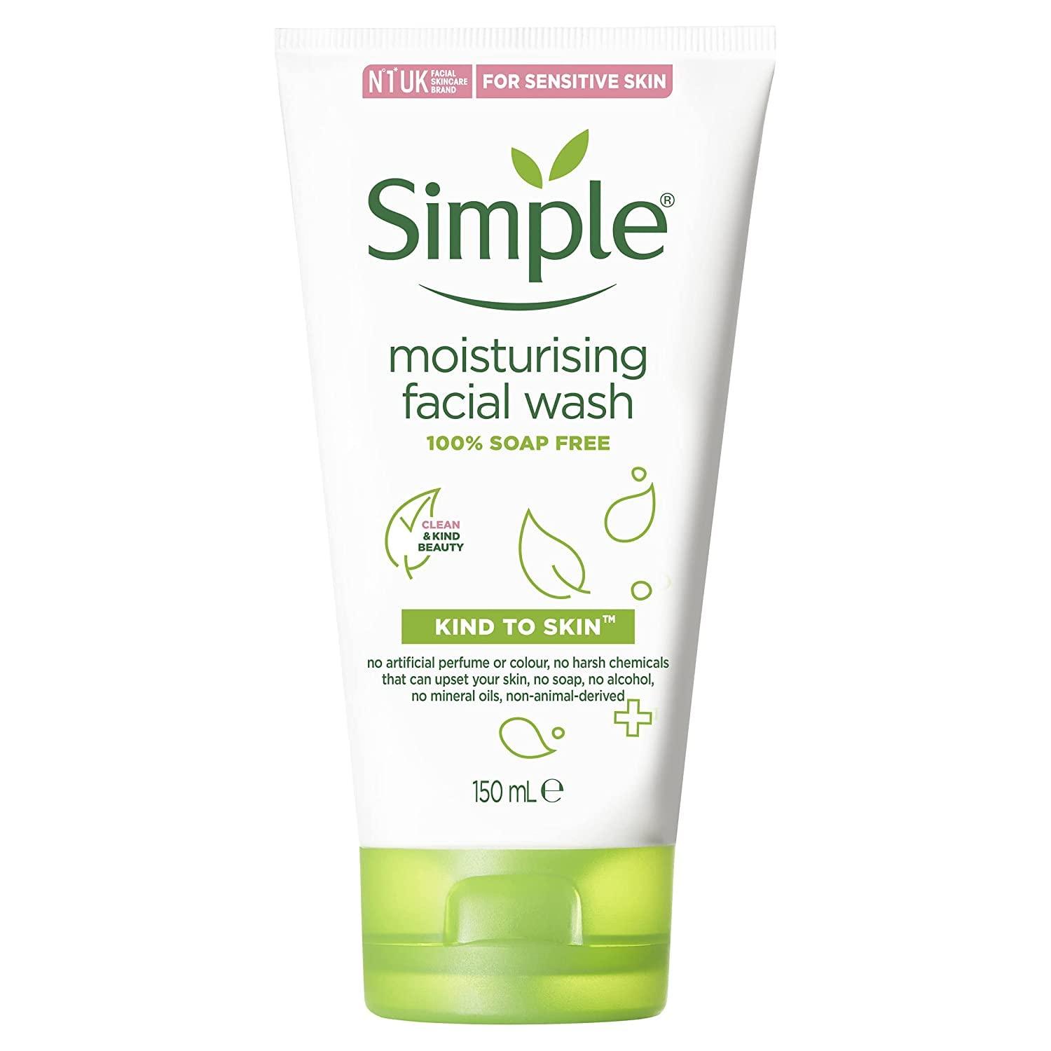 Simple Simple Moisturizing Kind to Skin Face Wash, 5 oz (4 pack) (Bundle)