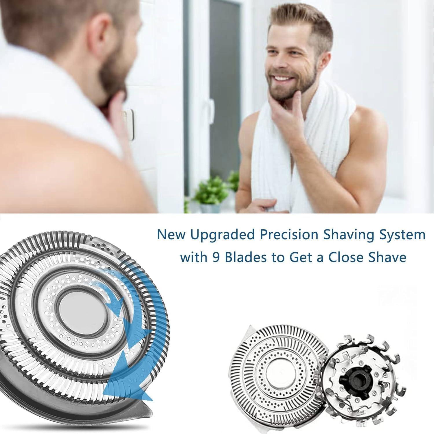 Gleway Gleway HQ9 Replacement Heads Blades Compatible with Philips Razor Electric Shaver Speed XL Series 8150XL 8160XL 8170XL HQ9070 HQ9080 8240XL 8140XL, Upgraded Shaving Heads 3Pack with Brush