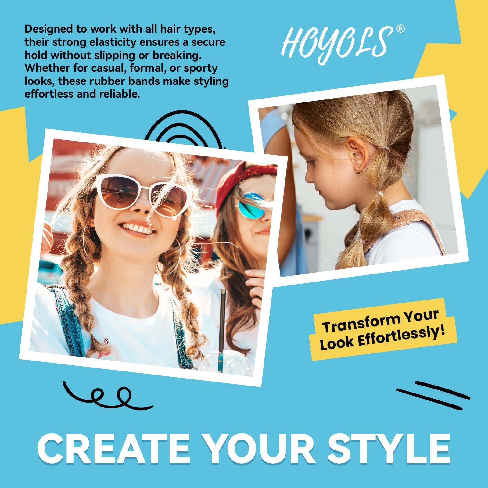 HOYOLS HOYOLS Clear Elastic Hair Bands, 2500 Small Rubber Bands Braids for Girls Kids Women Non-Slip Tiny Soft Hair Ties Accessories Value Pack TPR