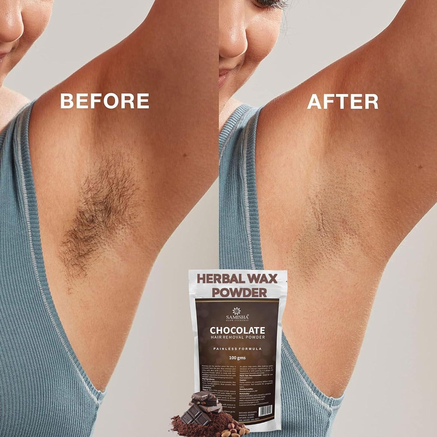 Generic Generic Chocolate Wax Powder Herbal Wax Powder For Hair Removal - Painless & Quick Solution For Hair Removal, Chocolate Wax Powder For Men & Women