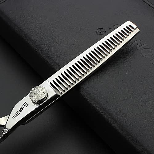 SHARONDS 6/7 Hair cutting Scissors/Hair scissors - Hairdresser Scissors Barber Scissors Razor Sharp Stainless Steel Shear (Silver) (7-inch 2pc)