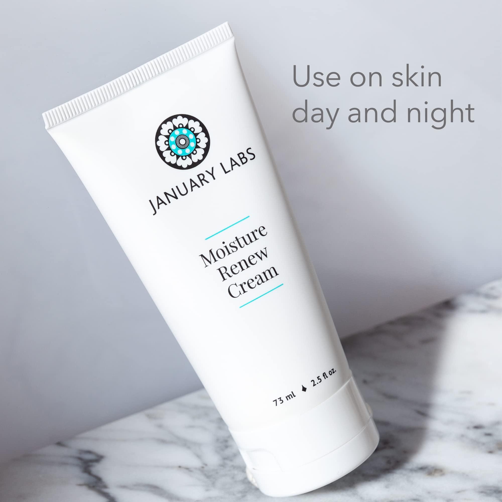January Labs January Labs Moisture Renew Face Cream, Day or Night Face Moisturizer Cream for Dehydrated & Stressed Skin, Skin Care Essentials, 2.5 Oz