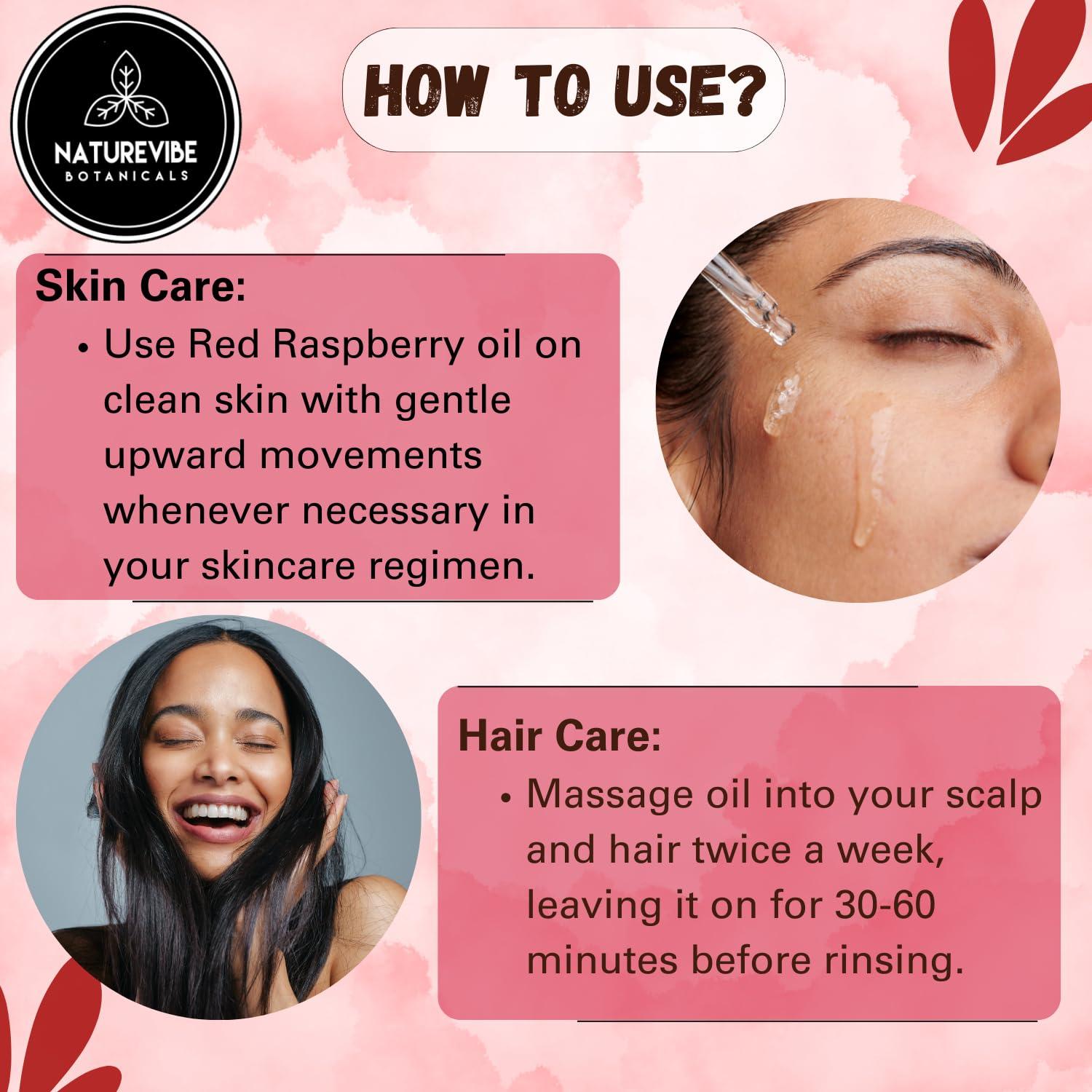 Naturevibe Botanicals Naturevibe Botanicals Red Raspberry Seed Oil 32 Ounces | 100% Pure and Natural | Great for Skin Care and Hair Care