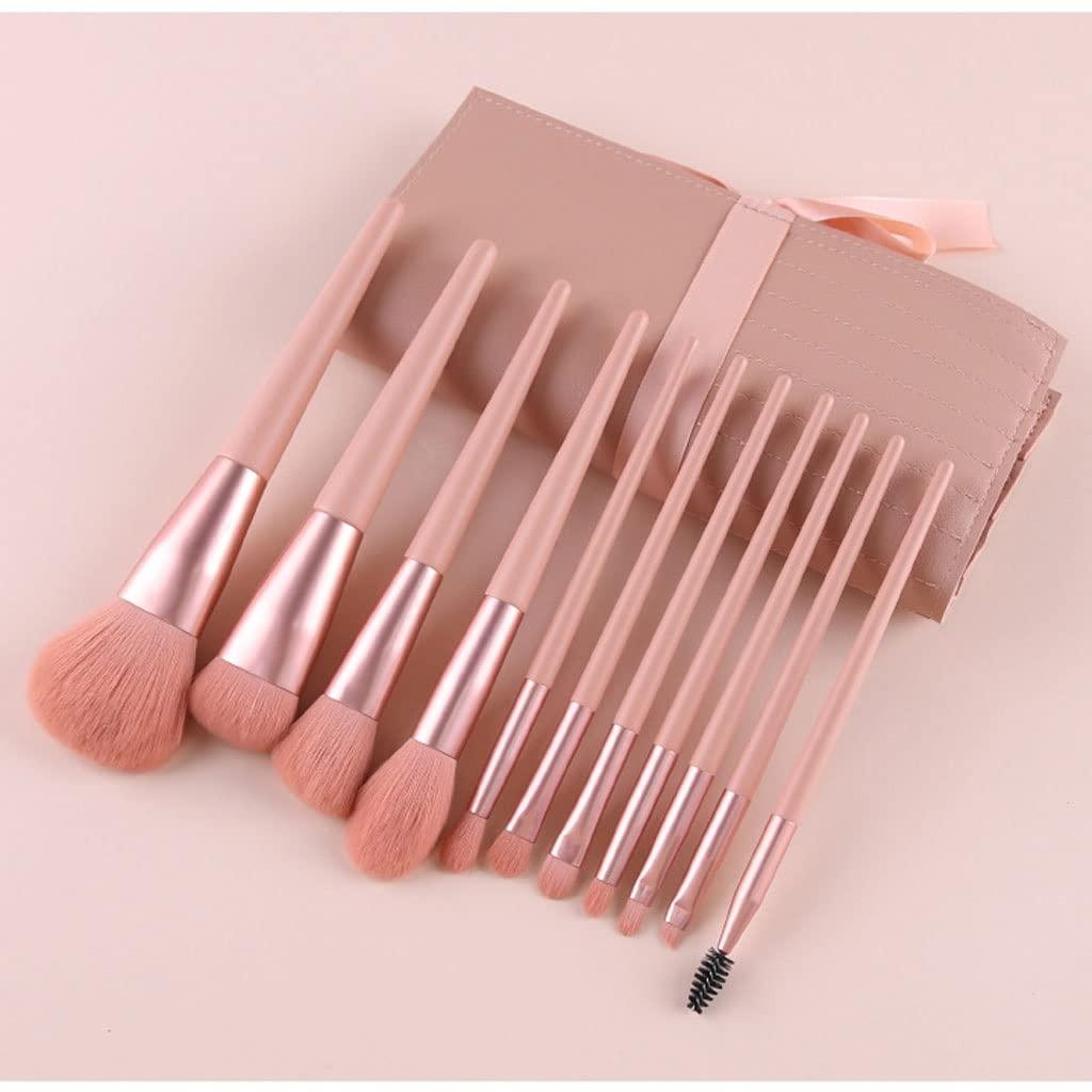 JMKJMJP JMKJMJP Eye Shadow Brush Makeup Bag Powder Eye Shadow Blusher Brush Wood Handle 11 Piece Makeup Brush Set(1,D)