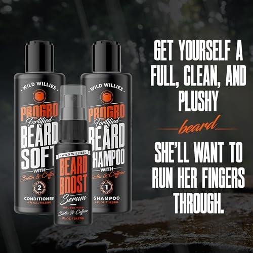 Wild Willies Wild Willies Beard Care Kit, Biotin Fortified Shampoo and Conditioner with Caffeine, Two 4-Oz Bottles, Promotes Healthy Beard Growth