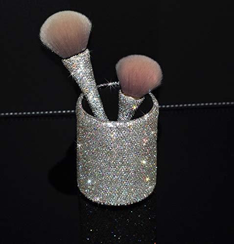 Bestbling Bestbling Bling Rhinestone Large Mineral Powder Brush Makeup Brush Cosmetic Brush Foundation brush Perfect For Large Coverage Powder Bronzer Blush Blending Buffing 1 piece (Silver)