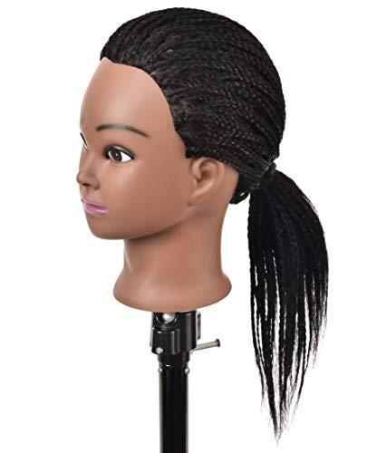 RYHAIR RYHAIR 100% Human Hair Mannequin Head with Stand for Hairdresser Practice Braiding Styling Manikin Cosmetology Makeup Manican Doll Training Display