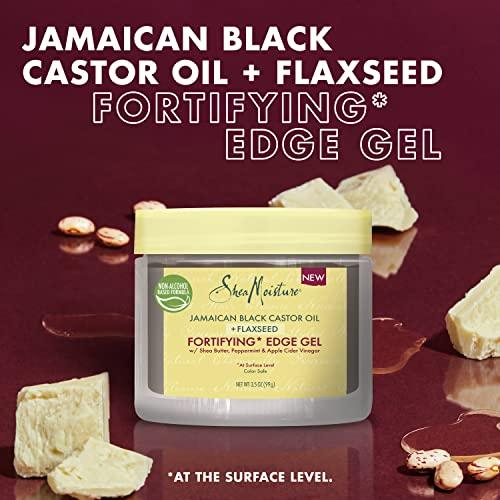 SheaMoisture SheaMoisture Styling Black Edge Control Gel For Curly Hair Jamaican Black Castor Oil and Flaxseed Paraben-Free Anti-Frizz Hair Gel 3.5 oz