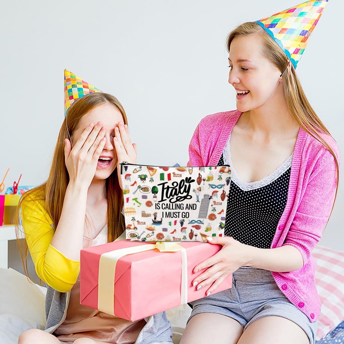 Chenyoumaoyi Italy Makeup Bag Italy Lover Gifts Italy Travel Souvenir Gift Cosmetic Bag Italy Accessories for Women Girls Mom Traveller Birthday Mothers Day Graduation Bachelorette Party Favors Girls Trip Gifts