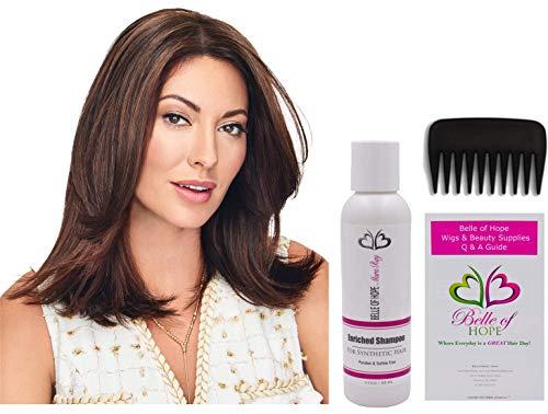 Belle of Hope Belle of Hope GO ALL OUT 10" TOPPER by Raquel Welch, 4PC Bundle: HF Synthetic Topper, 4oz Mara Ray Enriched Shampoo, Wide Tooth Comb, and 19 Page Guide (RL16/88)