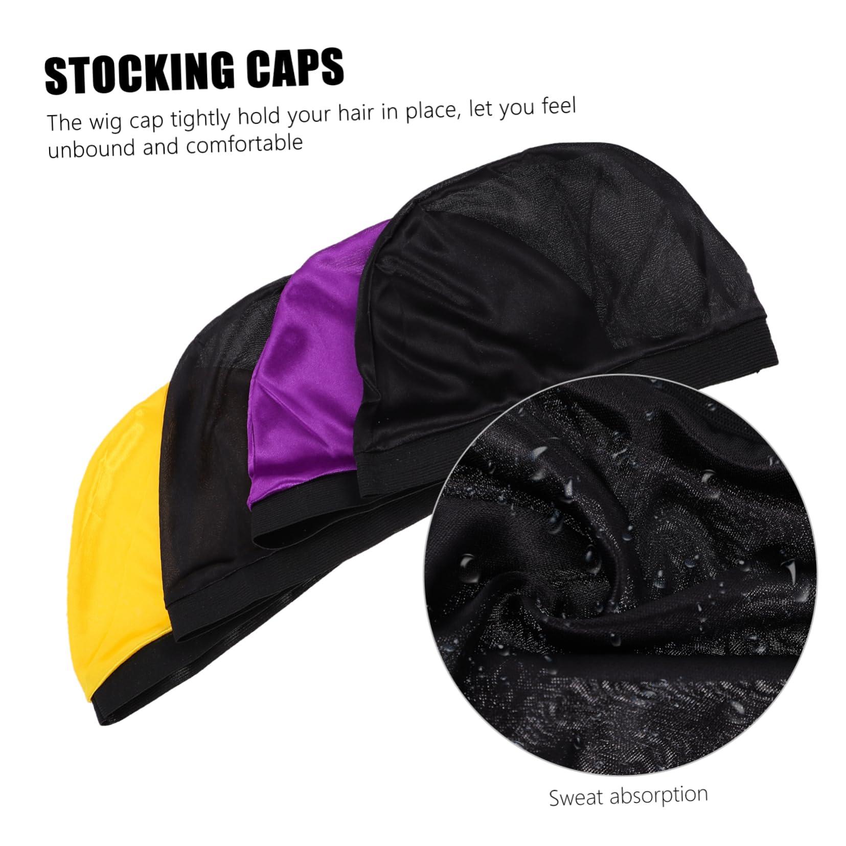 Beavorty Beavorty Elastic Wave Caps for Men Unisex Wig Liner Hat Comfortable Stretch Dome Cap