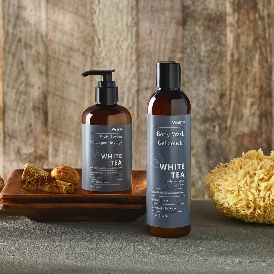Westin Westin White Tea Aloe Body Wash & Body Lotion Set - Nourishing & Hydrating - Hotel Spa Collection - Exclusive White Tea Scent - 8oz Bottles