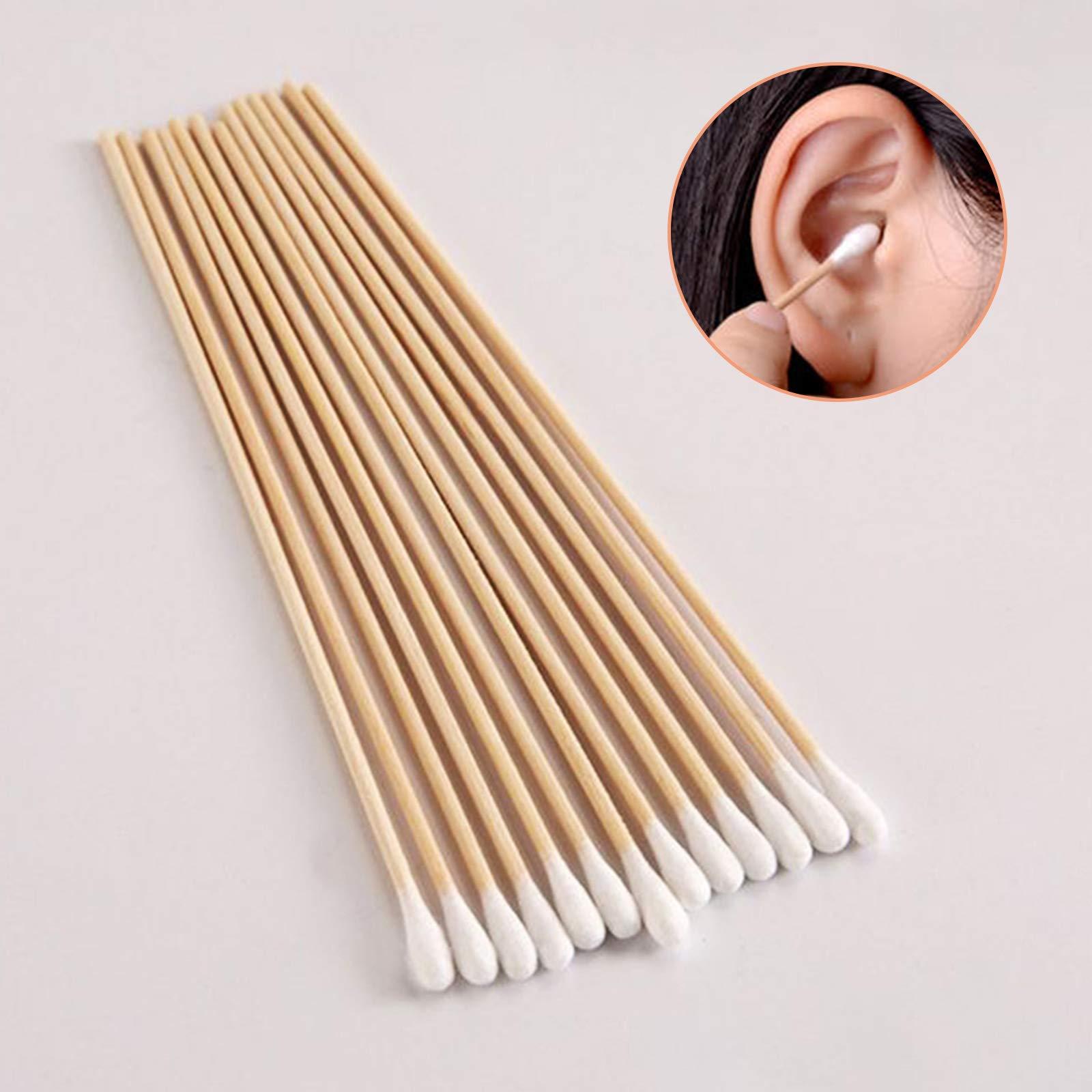 Hxyxbnhno 100/200Pcs 6 Inch Long Wooden Handle Cotton Swabs Single-Head Sterile Sticks Applicator For Wound Makeup