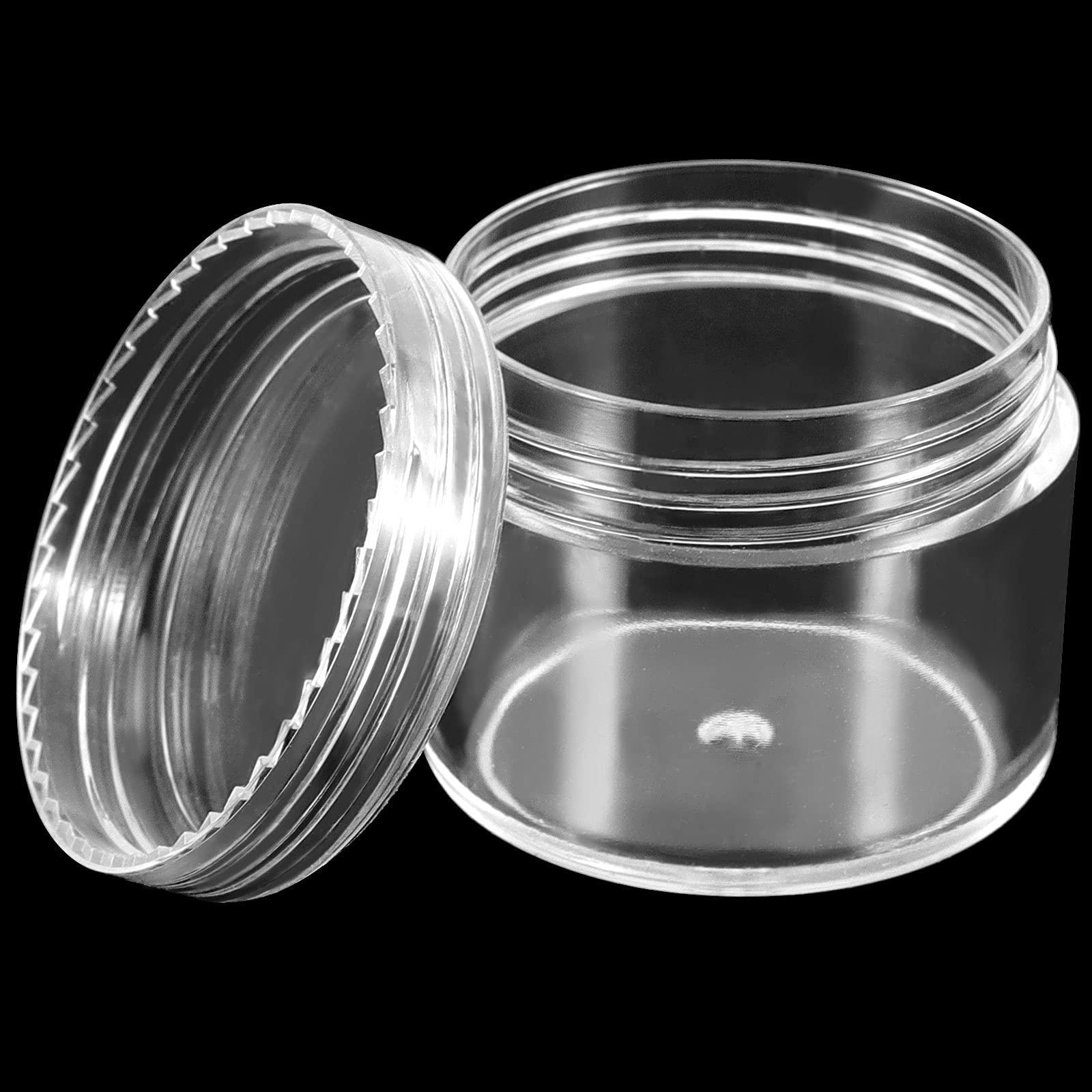 HOIGON HOIGON 96 Pieces 20g 20ml Clear Plastic Sample Containers, Leak-Proof Round Plastic Cosmetic Containers with Lids, Clear Plastic Pot Jars for Creams, Lotions, Makeup, Colored Acrylics