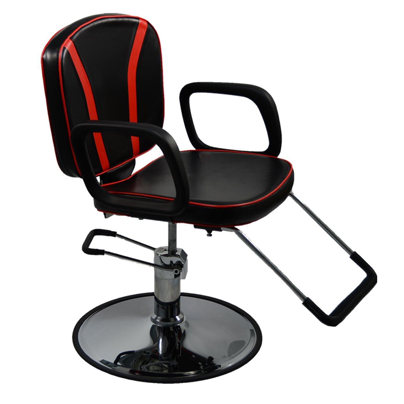 InkBed InkBed Black & Red All Purpose Hydraulic Lift Reclining Client Chair Piercing Tattoo Studio Equipment