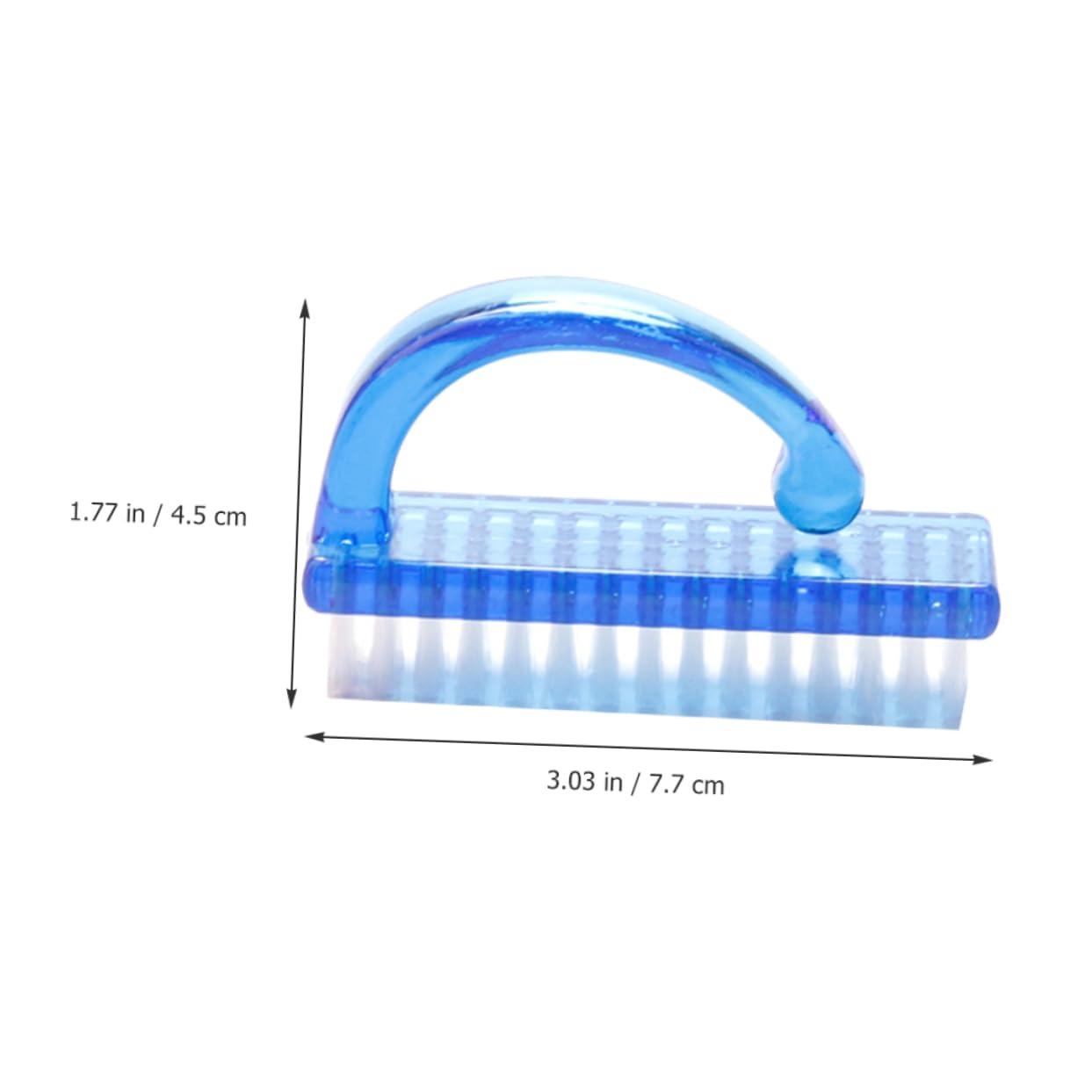 Ipetboom Ipetboom 4pcs Nail Scrub Brush Finger Manicure Scrub Brush Techniques Toe Scrubber Gel Grout Brush Nail Clipper under Brushes Nail Whitener Clean Toenail Brush Impress Block Blue Plastic