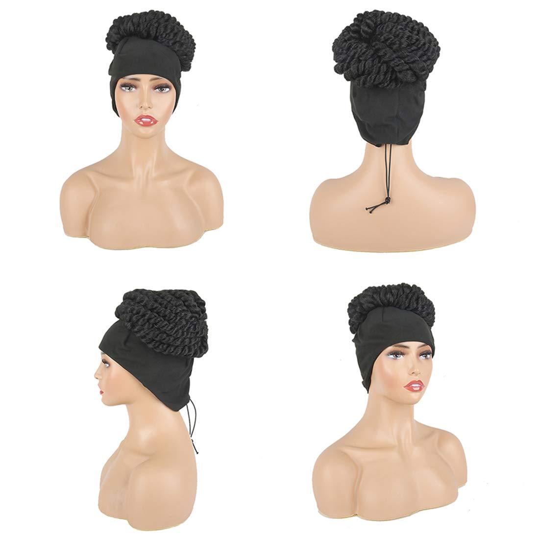 LXUE LXUE Synthetic Braided Head Wrap Wigs 2 in 1 Twist Crochet Black Braided Wigs for Black Women