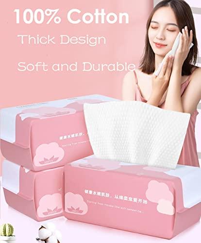 Cayxenful Cayxenful Disposable Face Towel Face Cloths for Washing Soft Cotton Dry Wipes Facial Cloths Towelettes for Washing and Drying, 100 Count Facial Tissue for Cleansing, Skincare and Makeup Remover